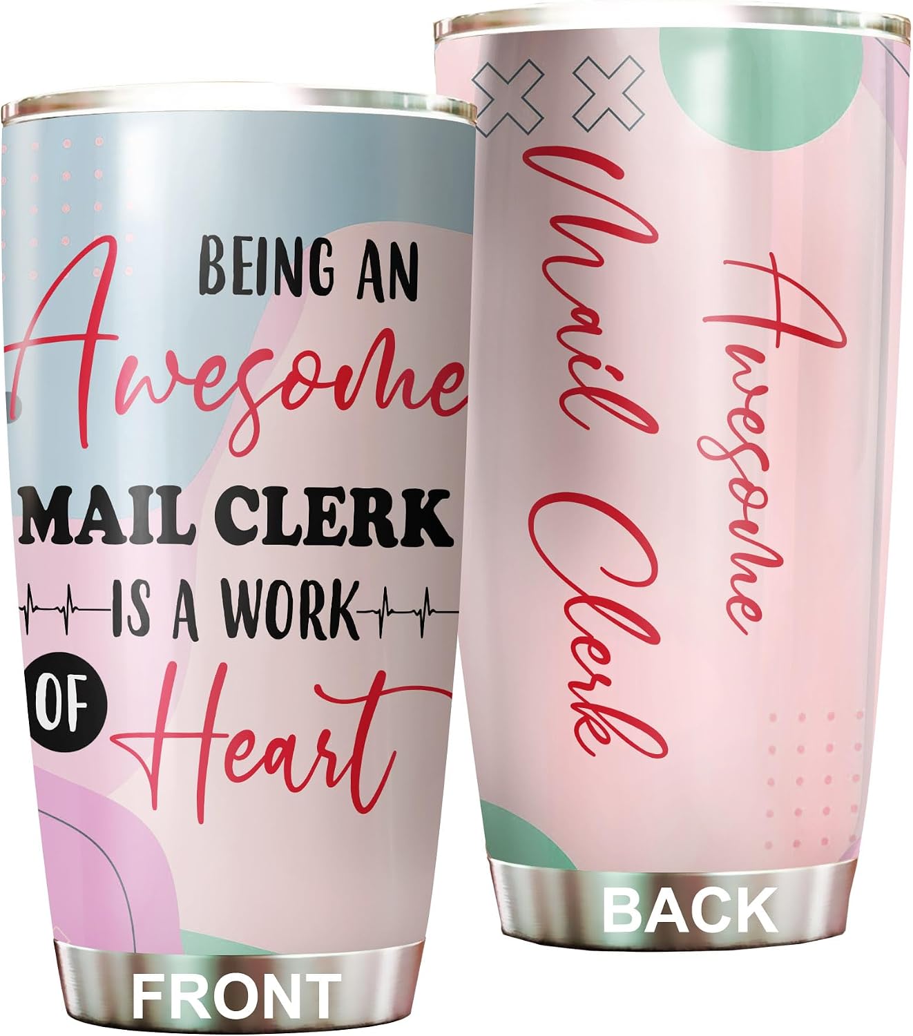 Awesome Mail Clerk Tumbler Stainless Steel 20oz, Funny Mail Clerk Gifts Bulk For Birthday Christmas, Mail Clerk Gifts For Men Women Office Coworker Driking Coffee Cup Humor