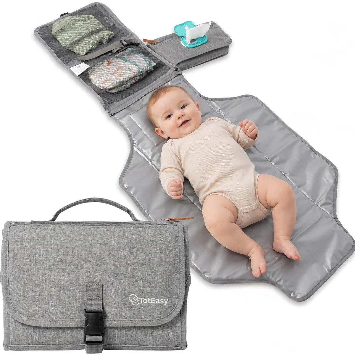 Portable Diaper Changing Pad with Universal Wipes Pocket Travel Baby Pad