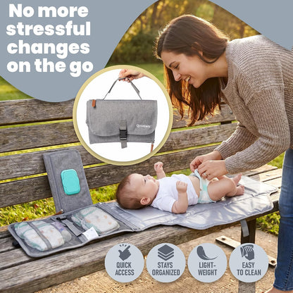 Portable Diaper Changing Pad with Universal Wipes Pocket Travel Baby Pad