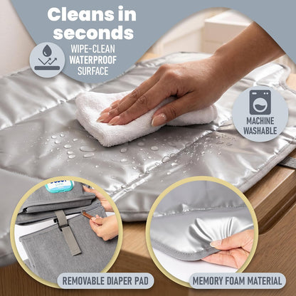 Portable Diaper Changing Pad with Universal Wipes Pocket Travel Baby Pad