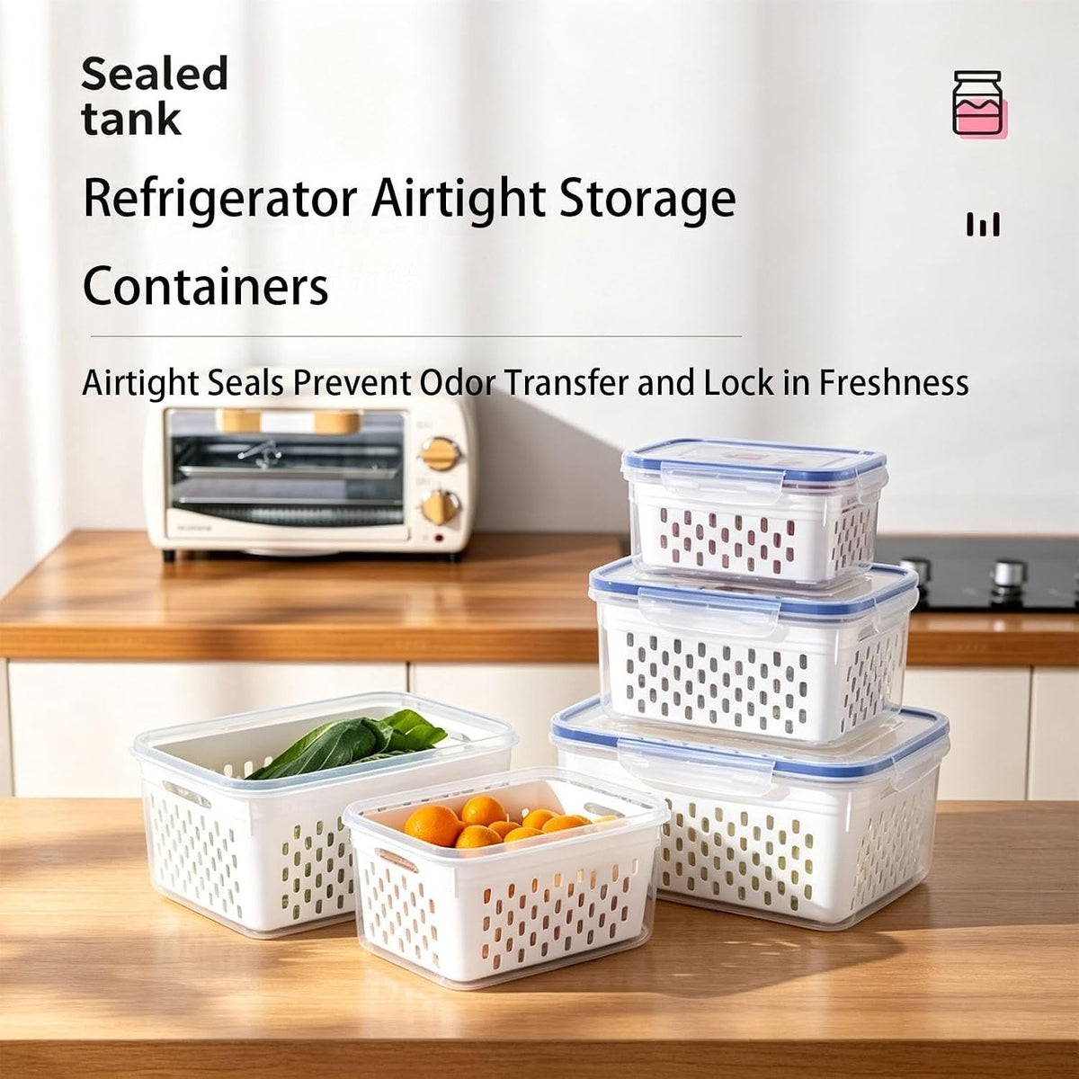 Food Storage Containers With Leakproof Lids,Fruit Containers For Fridge
