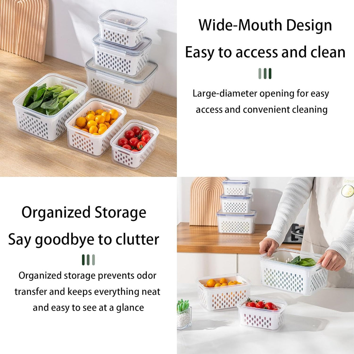 Food Storage Containers With Leakproof Lids,Fruit Containers For Fridge