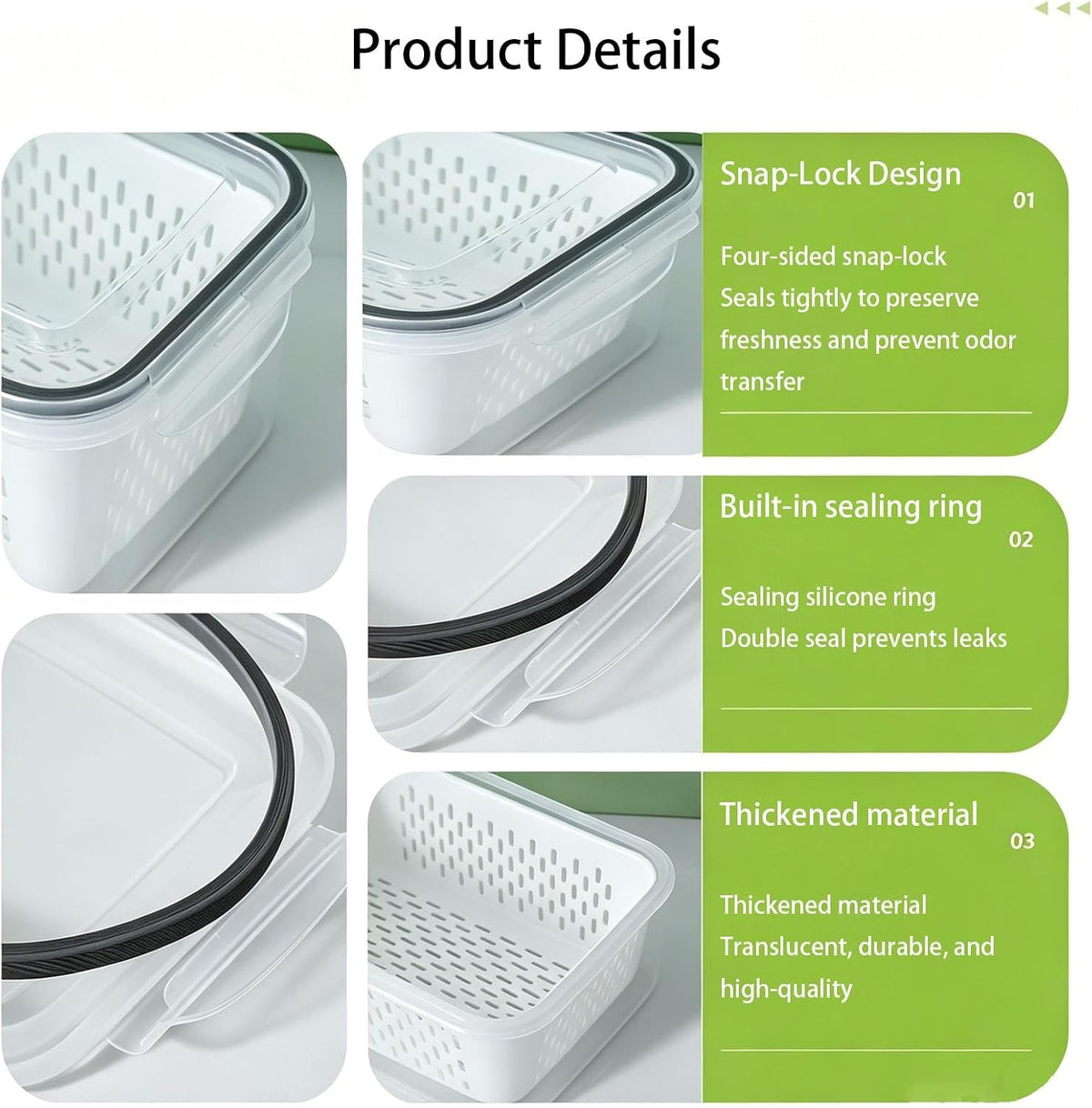 Food Storage Containers With Leakproof Lids,Fruit Containers For Fridge