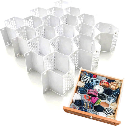 4-Pack Honeycomb Drawer Organizers, 112 Cells, Expandable Dividers