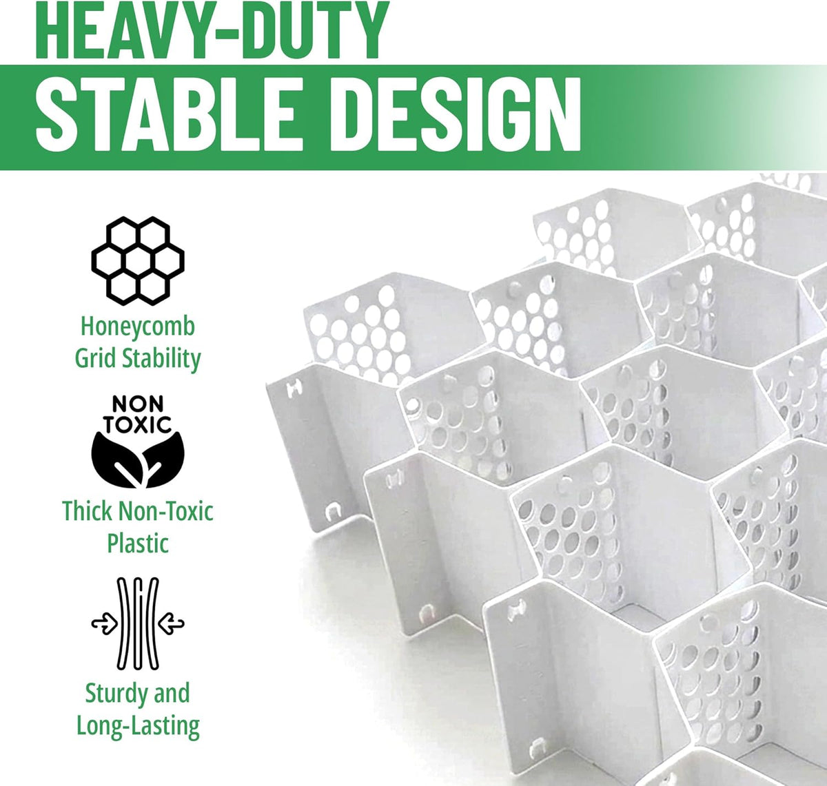 4-Pack Honeycomb Drawer Organizers, 112 Cells, Expandable Dividers