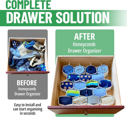 4-Pack Honeycomb Drawer Organizers, 112 Cells, Expandable Dividers