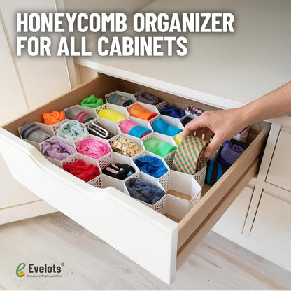 4-Pack Honeycomb Drawer Organizers, 112 Cells, Expandable Dividers