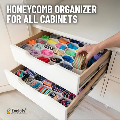 4-Pack Honeycomb Drawer Organizers, 112 Cells, Expandable Dividers