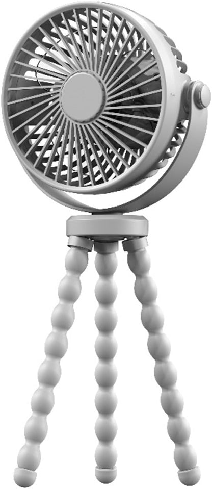 Flexible Tripod Clip On Fan with 3 Settings and Rechargeable Power Pack for Stroller and Desktop Use