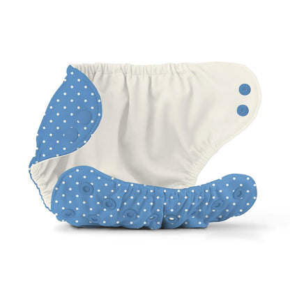 Esembly Cloth Diaper Cover - Reusable Swim Diaper, Waterproof, Breathable - Adjustable Outer Layer Over Absorbent Inner for Blowout Protection - Sea Glass, Size 2 (18-35lbs)