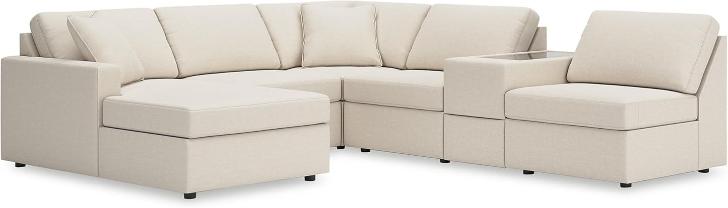 Signature Design by Ashley Modmax Coastal Press-Back Swivel Glider Rocker Recliner with Machine Washable Cover, Hidden Storage Compartments and 2 Bolster Pillows, Beige - Colors A