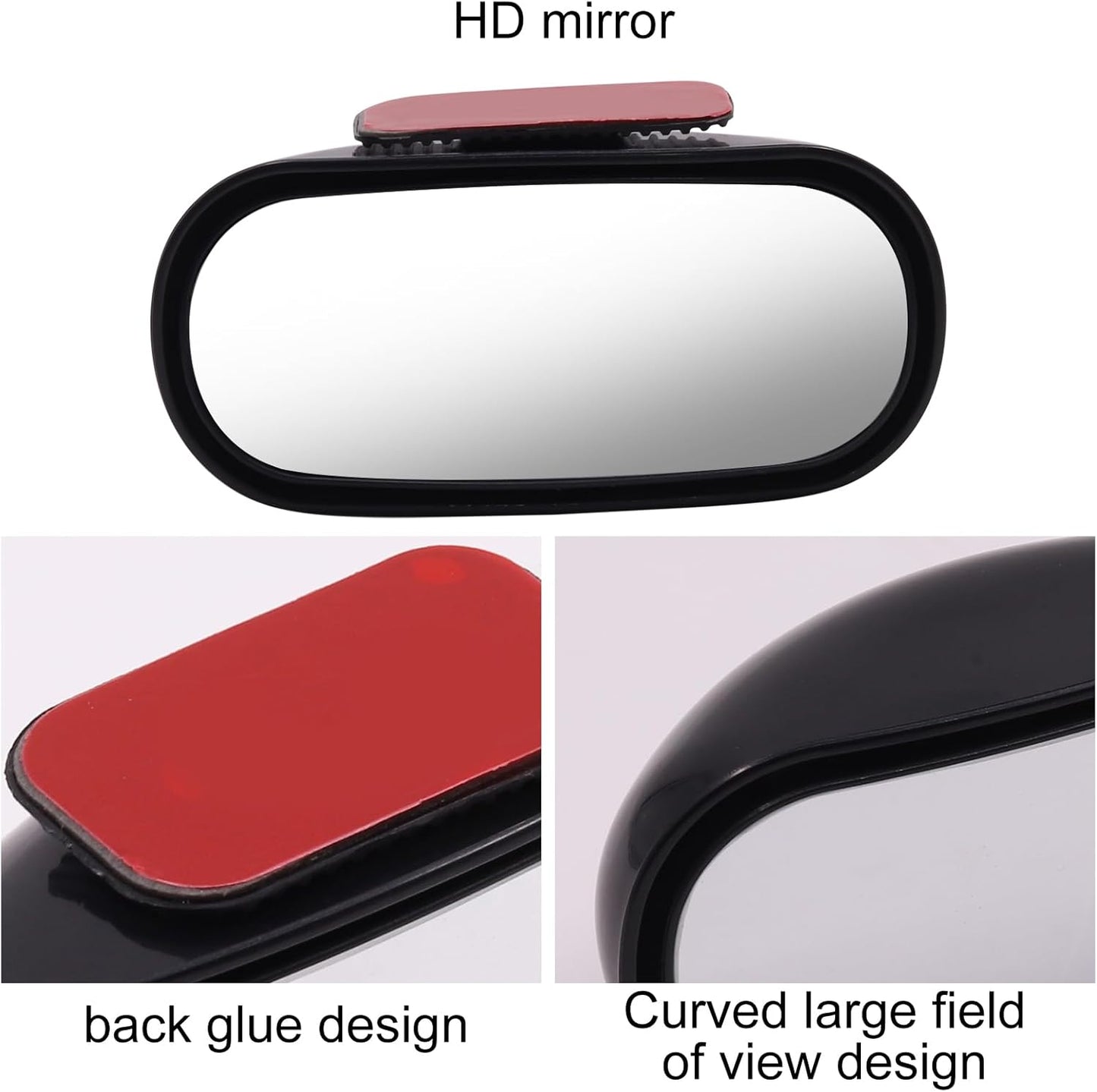 Blind Spot Mirror Adjustable 360 Degree Car Side Mirror, HD Glass Rear View Exterior Accessories Frame Thickness Less than 5MM for Car SUV (long-armed Right)