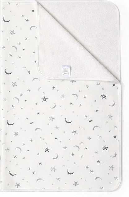 Baby Waterproof Bed Pad Washable Mattress Pad Reusable Underpads Bed Wetting Incontinence Cover for Baby Toddler Children and Adults-White Star