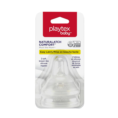 Playtex NaturaLatchNipple, Slow Flow, 2-Count