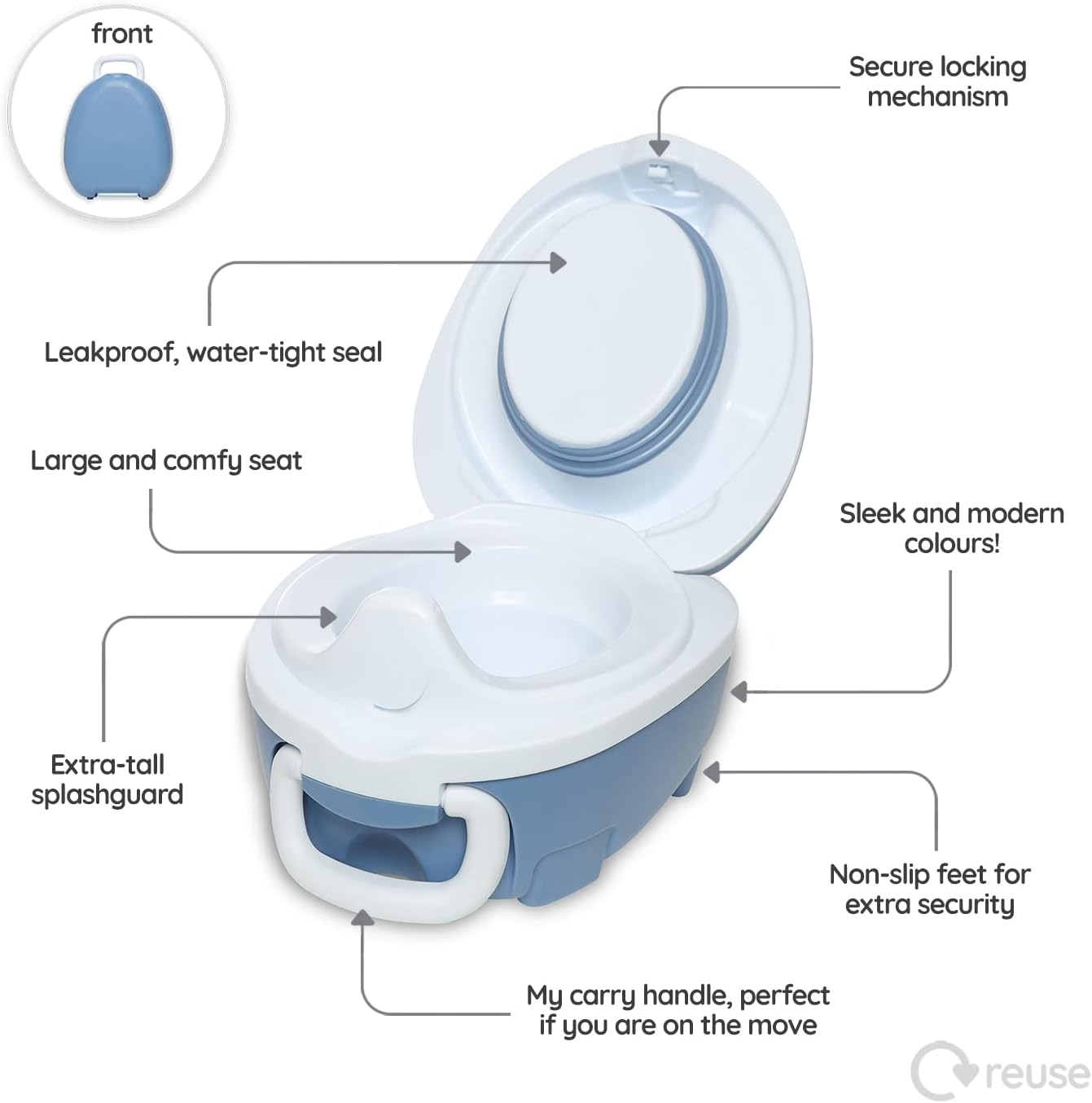 My Carry Potty - Ladybug Travel Potty, Award-Winning Portable Toddler Toilet Seat for Kids to Take Everywhere