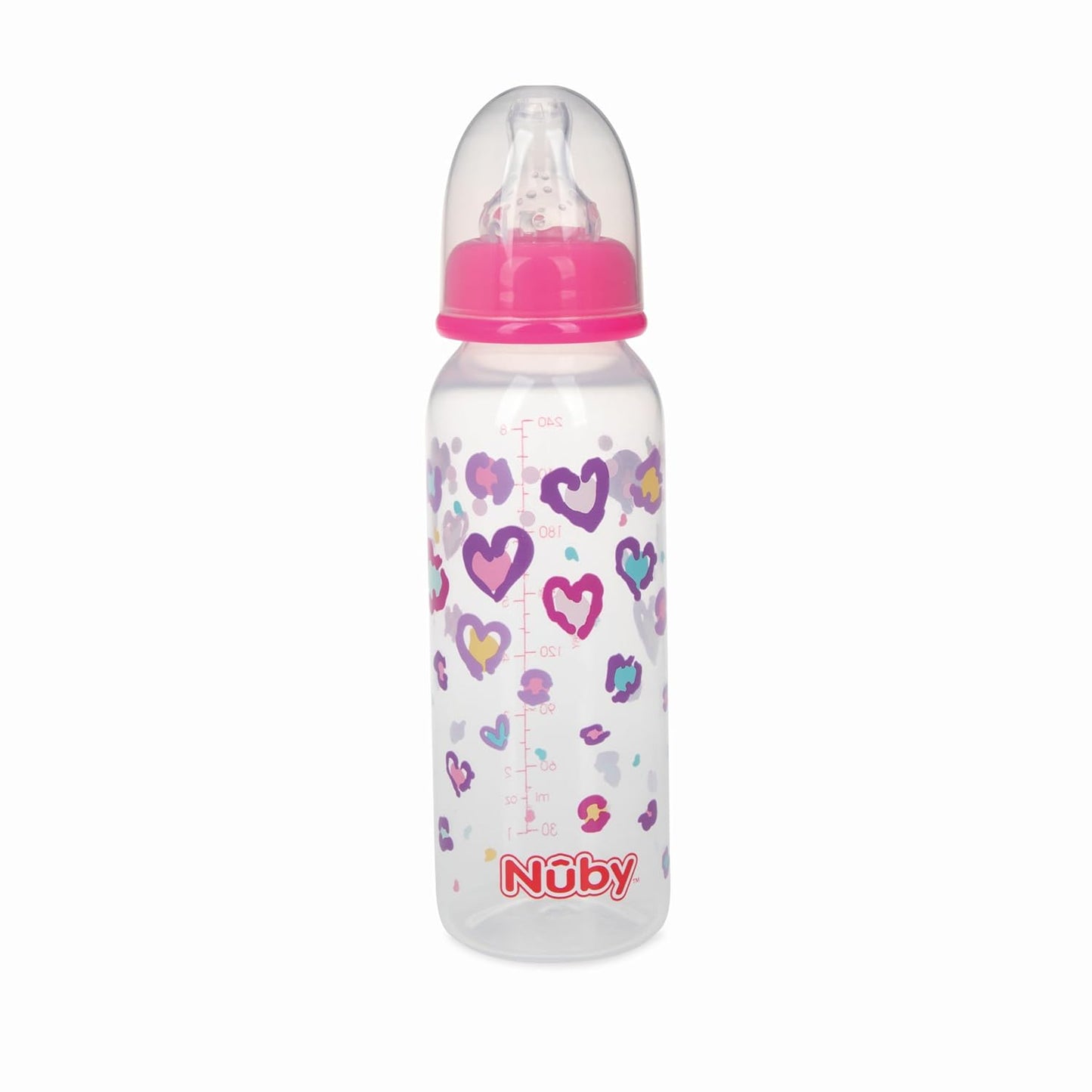 Nuby Printed Non-Drip 8oz Bottle, 3 Pack, Neutral