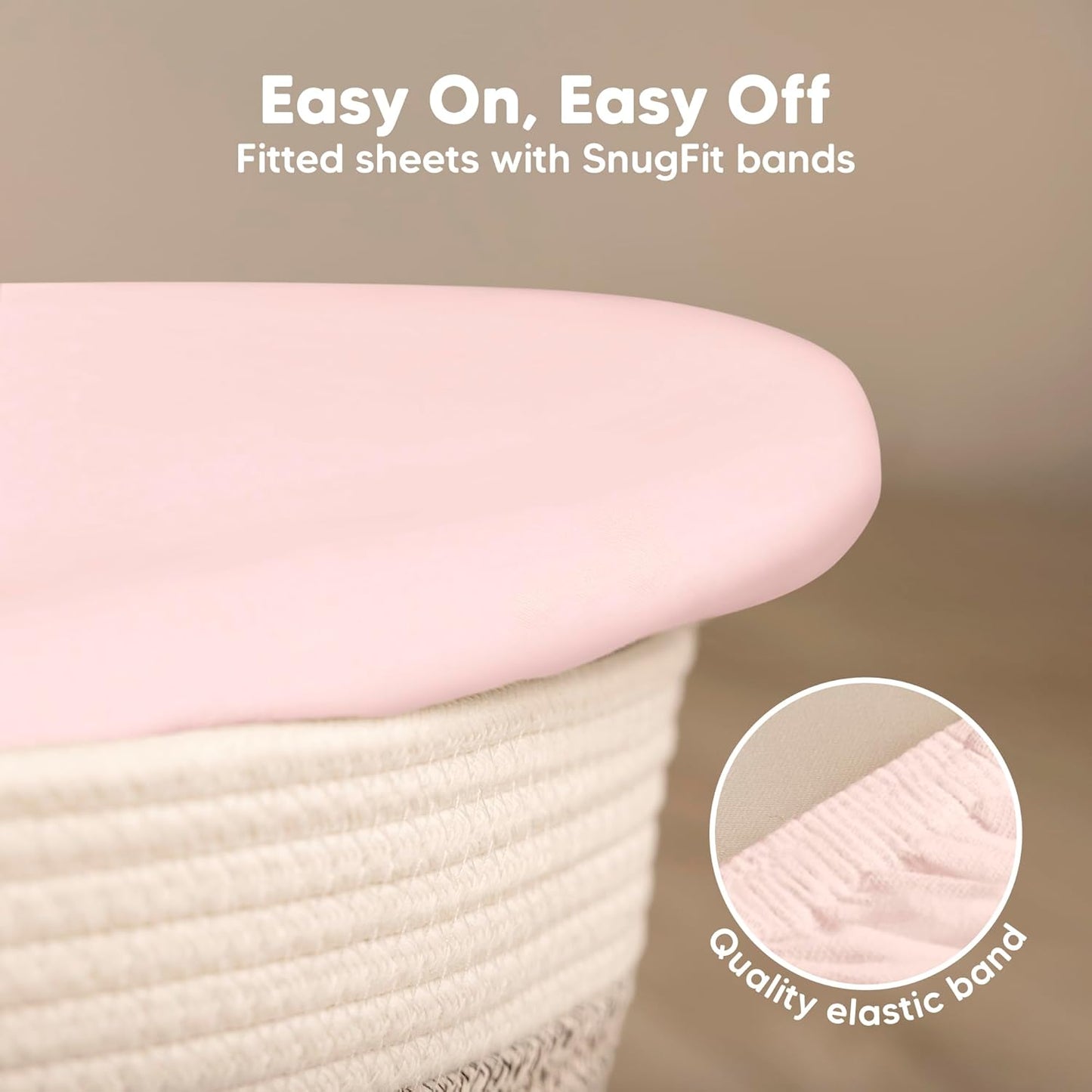 2-Pack Baby Bassinet Sheets Girl, Boy - 33x17 Viscose Derived from Bamboo Bedside Mattress Fitted Bassinet Sheets, Compatible with Halo Bassinest Swivel Sleeper, Baby Delight, Graco (Pecan)