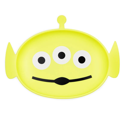 Bumkins Disney Toddler and Baby Suction Plate, Silicone Grip Dish, Baby Led Weaning, Kids Feeding Supplies, Non Skid Sticky Bottom, Platinum Silicone, for Children Ages 6 Months Up, Toy Story Alien