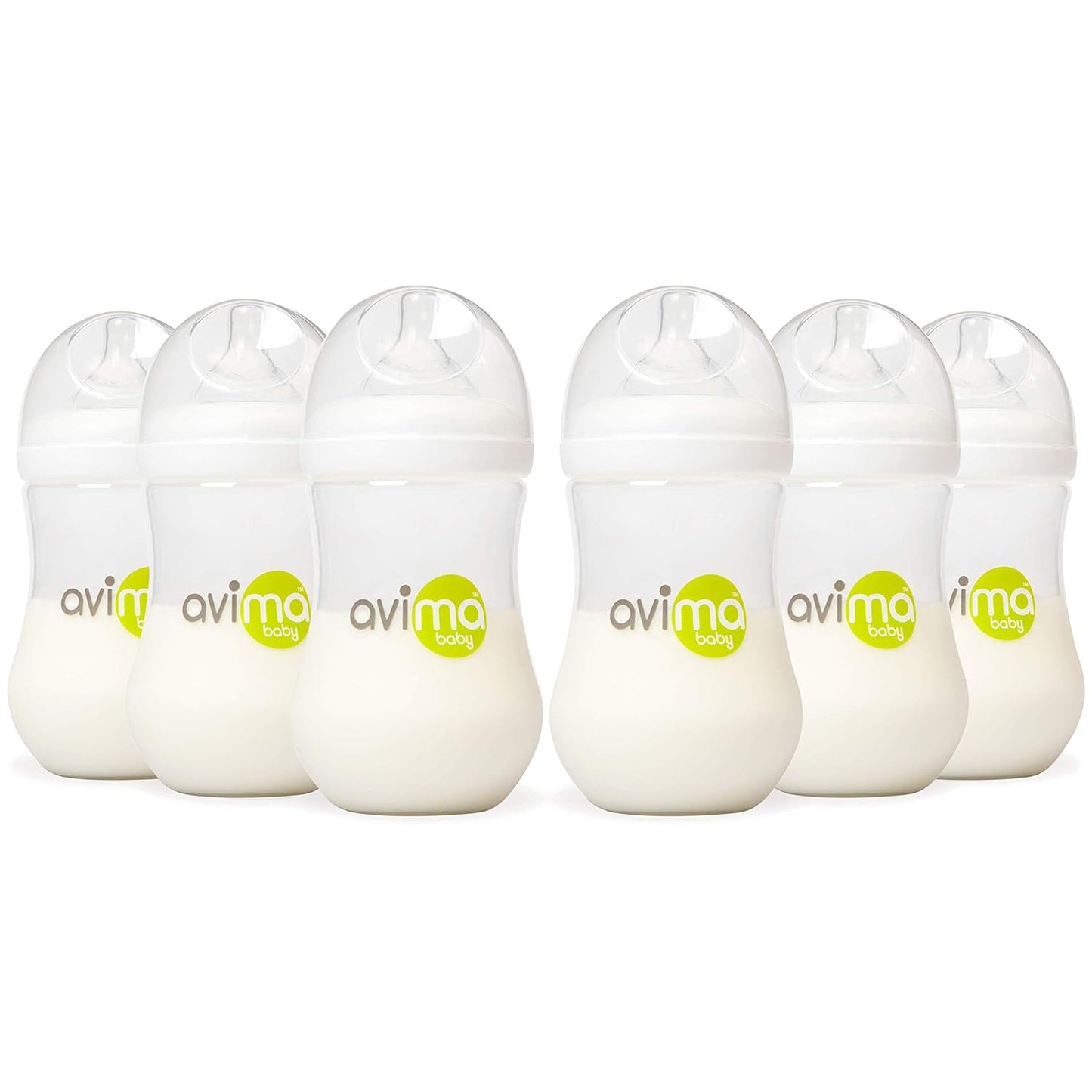 Avima Baby 4 oz Anti Colic Baby Bottles for Breastfed Babies - Slow Flow Nipples, Wide Neck Bottle, BPA Free - Newborn 0-3 Months, Stage 1 (Set of 3)