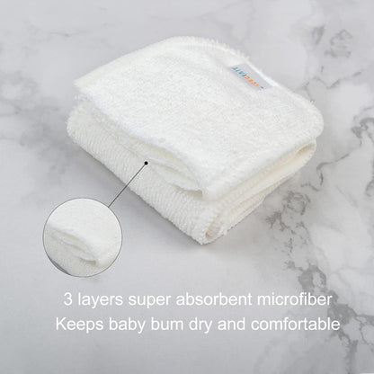 ALVABABY 12PCS Newborn Cloth Diaper Insert,5-Layer Charcoal Liner Reusable 12SZTN
