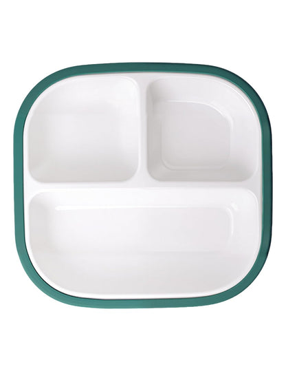 BABELIO Powerful Suction Plates for Baby and Toddler, 100% Food Grand Silicone, Divided, BPA Free, Microwave & Dishwasher Safe, Stay Put, 3 Pack