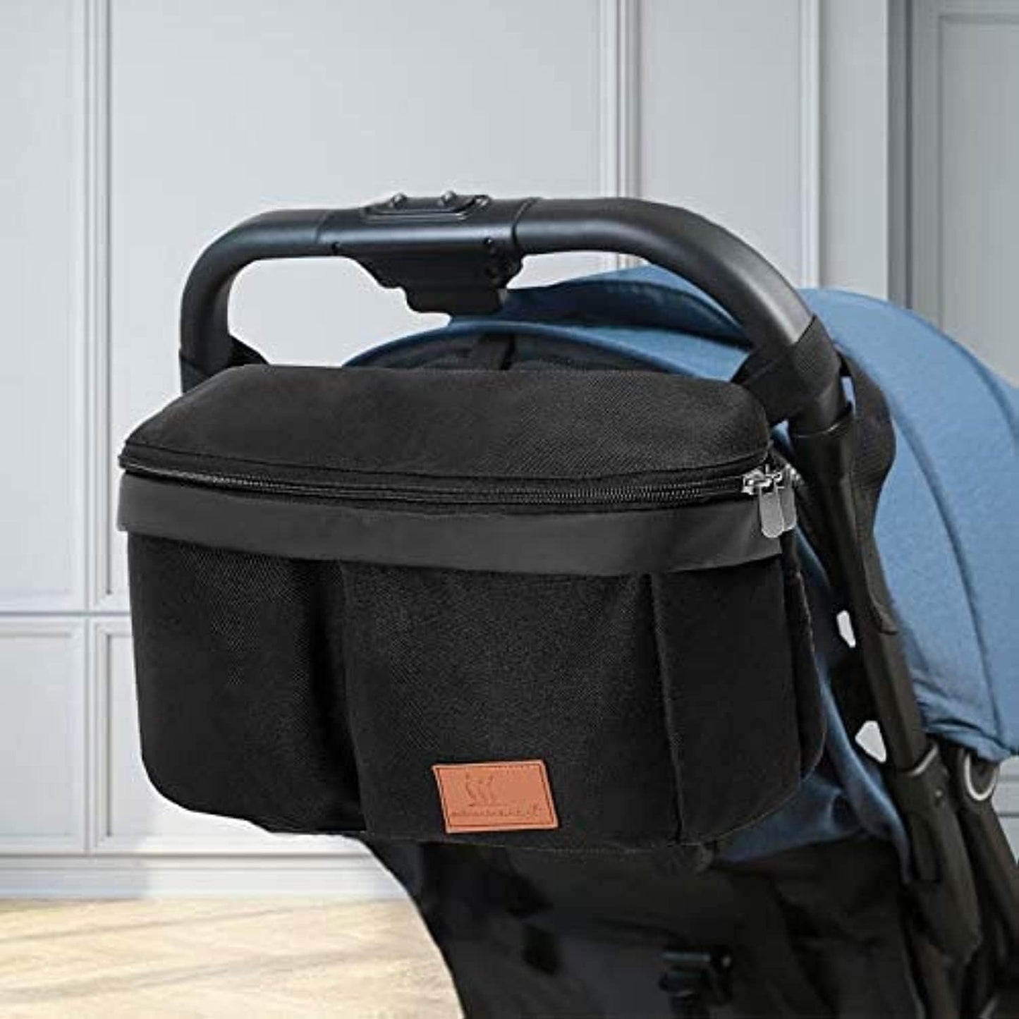 Miracle Baby Stroller Organizer Bag for Mom,Universal Stroller Storage Caddy Diaper Bag- Compatible with Most Stroller - Multifunctional Larg(Grey Star)