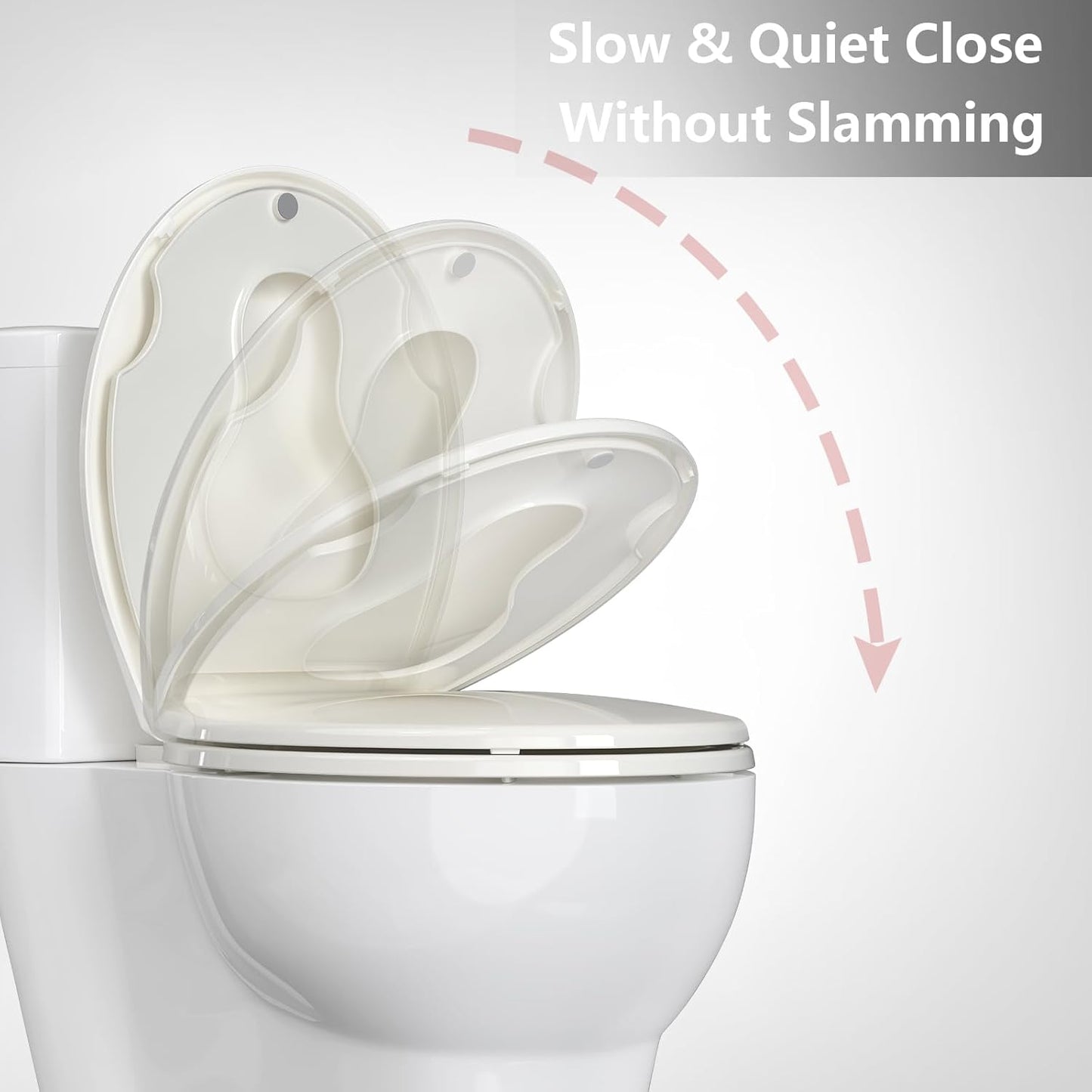 Toilet Seat Round,Toilet Seat with Toddler Seat Built in, Potty Training Toilet Seat Round Fits Both Adult and Child, with Soft Close,Easy Install and Clean - White, Round