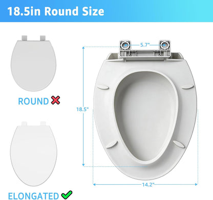 Toilet Seat with Toddler Seat, Potty Training Toilet Seat Round 2 in 1 Soft Close Quiet No Slapping, Magnetic Absorption, Easy to Install and Clean,White
