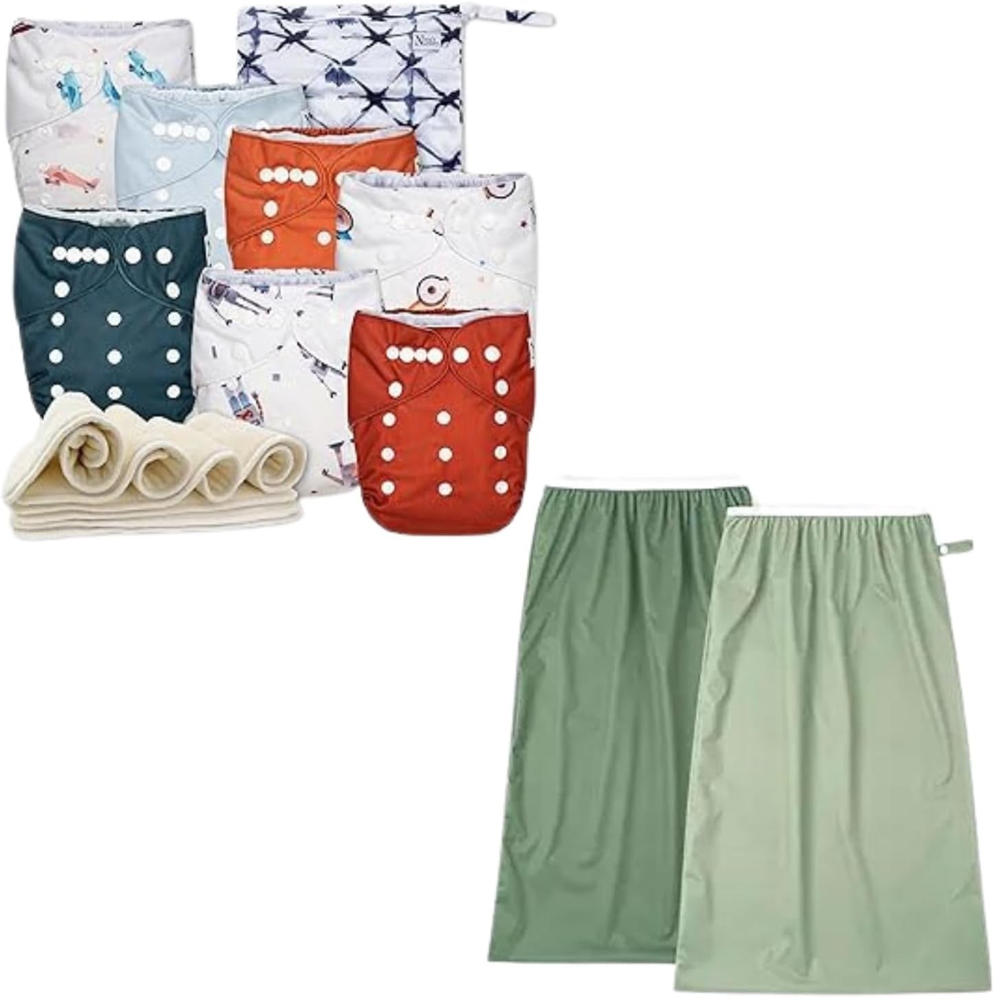 Nora's Nursery Cloth Diapers + Nora's Nursery Pail Liner for Cloth Diapers