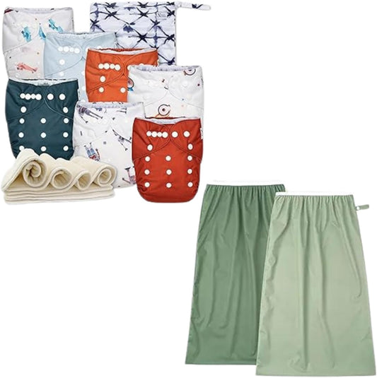 Nora's Nursery Cloth Diapers + Nora's Nursery Pail Liner for Cloth Diapers
