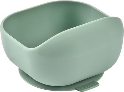 Beaba Silicone Suction Baby Bowl, Soft Anti Slip Durable Unbreakable Toddler Bowls, Baby Essentials, Toddler Feeding, (Rose)