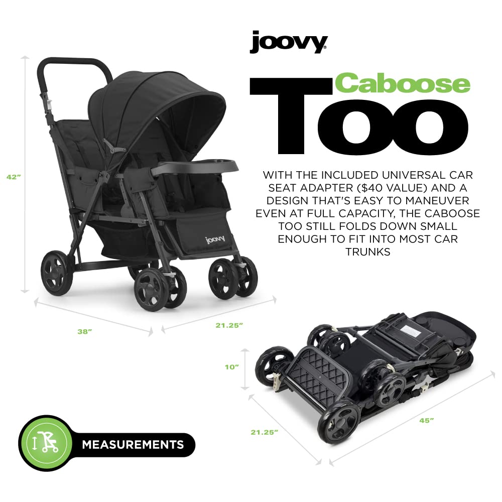 Joovy Caboose LX Tandem Stand-on Stroller, Black