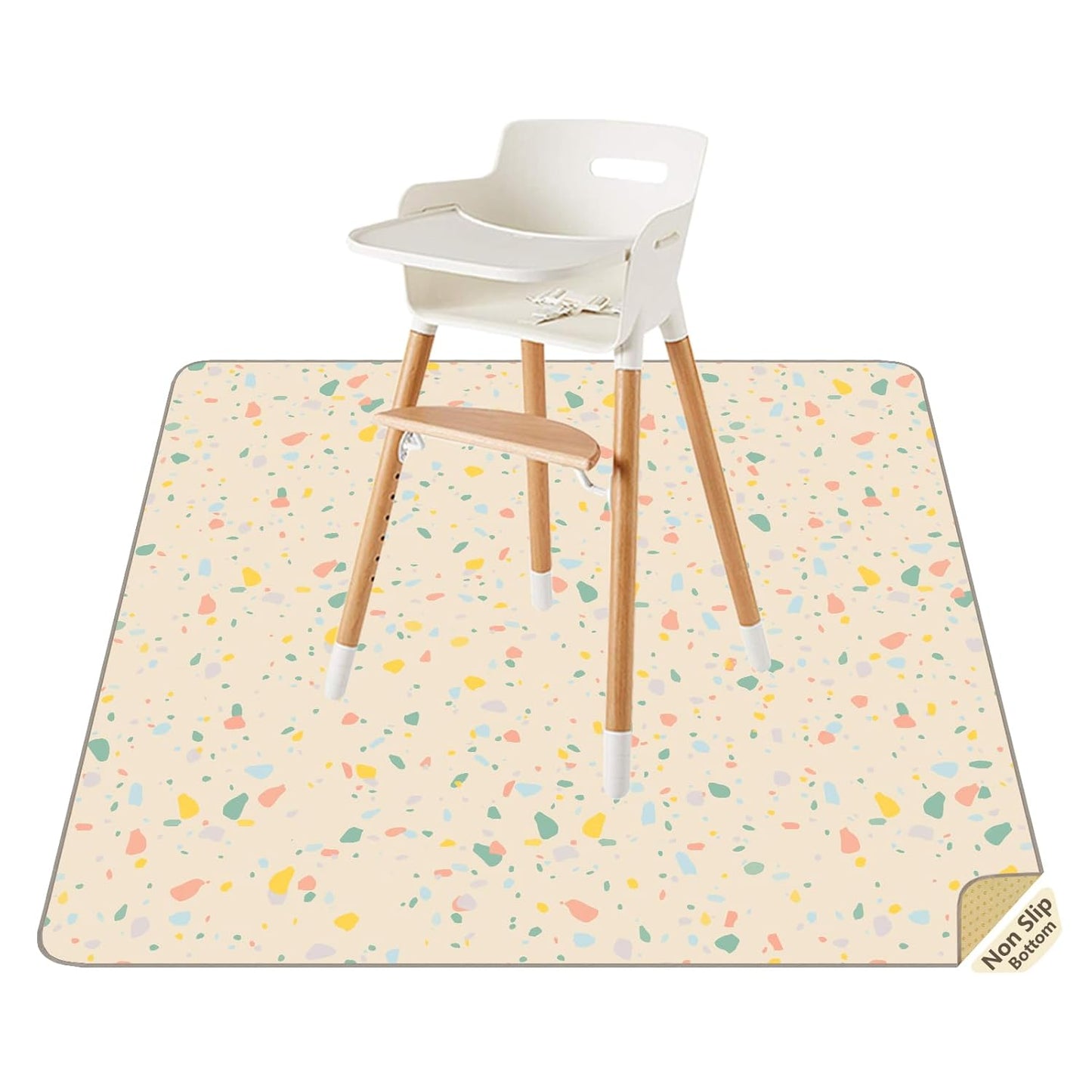 Splat Mat for Under High Chair/Arts/Crafts by CLCROBD, 51" Baby Anti-Slip Food Splash and Spill Mat for Eating Mess, Waterproof Floor Protector and Table Cloth