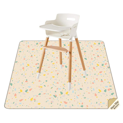 Splat Mat for Under High Chair/Arts/Crafts by CLCROBD, 51" Baby Anti-Slip Food Splash and Spill Mat for Eating Mess, Waterproof Floor Protector and Table Cloth