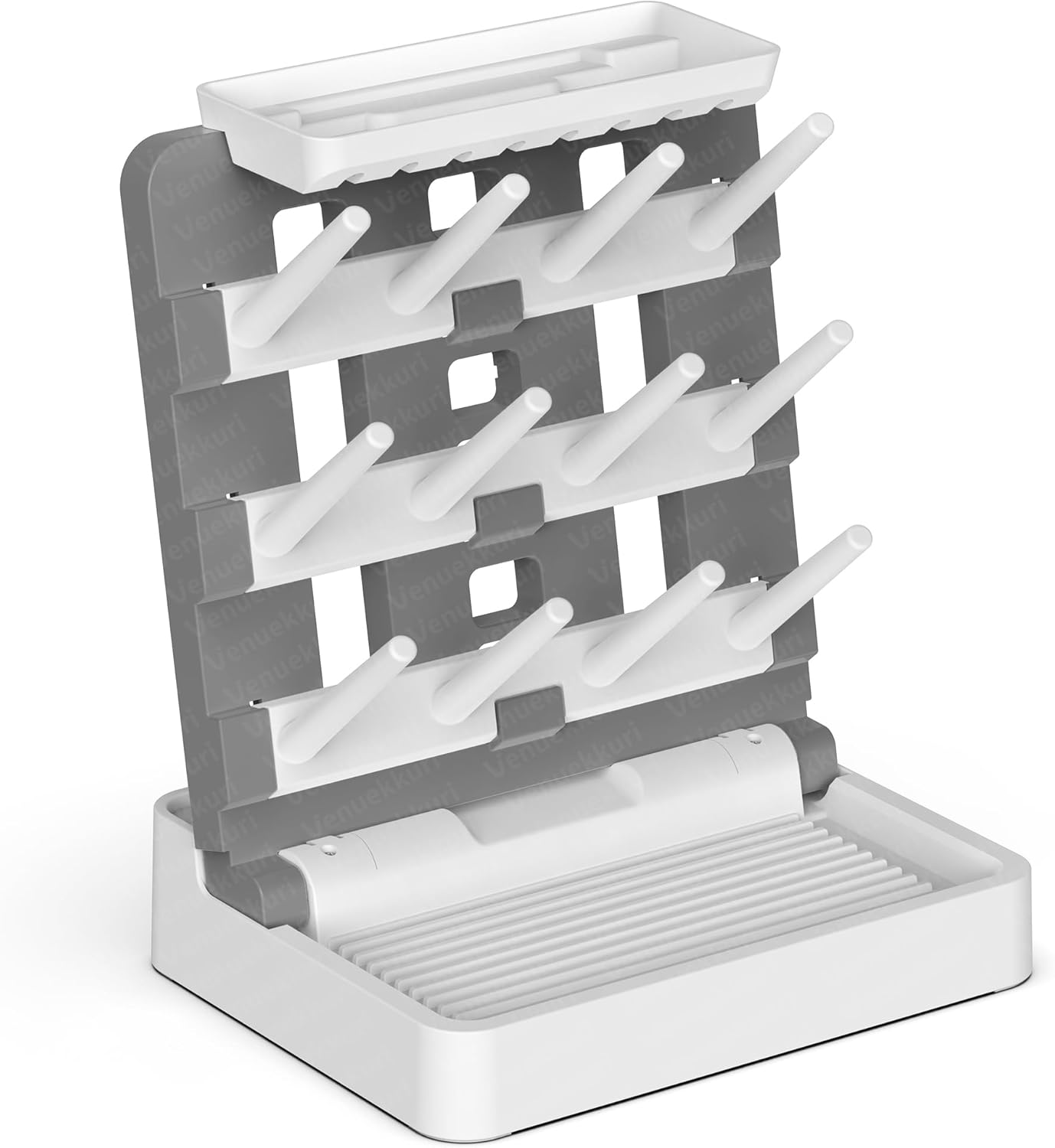 Baby Bottle Drying Rack, Vertical Standing Bottle Dryer Rack Holder-Space Saving Baby Bottle Drying Rack for Countertop-Holds Up to 12 Baby Bottles & Cup