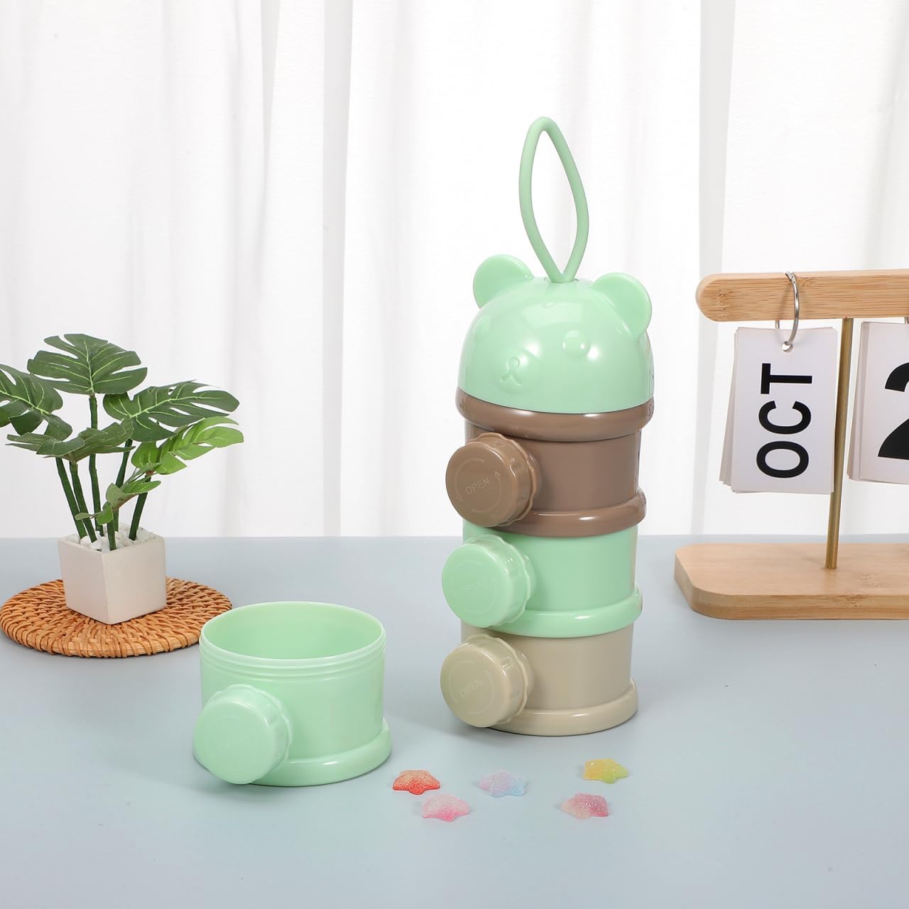 Kisangel 4 Layers Milk Powder Box Portable Formula Dispenser Large Capacity Infant Milk Storage Container for Baby Travel Feeding