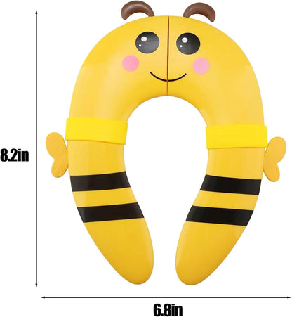PandaEar Toilet Seat Cover | Folding Travel Toilet Seat for Children and Potty Training | Portable Silicone Toilet Seat for Toddlers, Boys & Girls with Non-Slip Silicone Pads -Panda