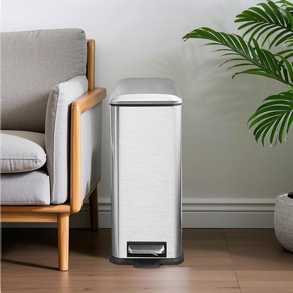 Diaper Pail, Airtight Odor Control Baby Diaper Bin with Childproof Lock, Stainless Steel Garbage Pail with lid, 15 Liter/ 4 Gallon Compact Nursery Trash Can with Removal Inner Liner, Blue