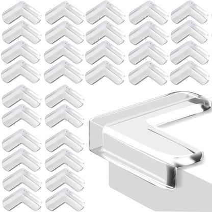 Safety Corner Protectors Guards, 32Pcs Baby Proofing Safety Corner Clear Furniture Table Corner Protection, Kids Soft Table Corner Protectors for Child for Furniture Against Sharp Corners