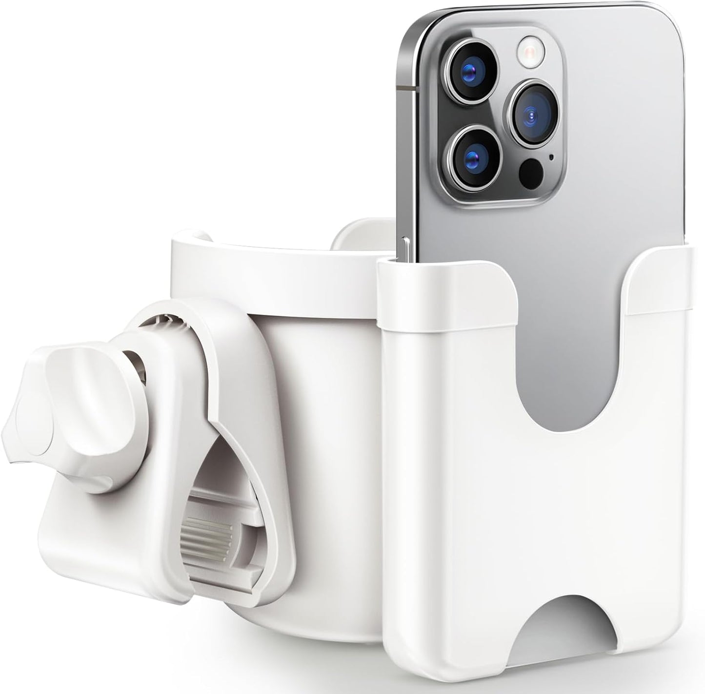 Guiseapue Cup Holder for Walker: Stroller Cup Holder Attachment with Phone Holder, Wheelchair/Stroller Accessories for Rollator, Bike, Scooter, Baby Essentials, First Mother‘s Day Gifts for New Mom