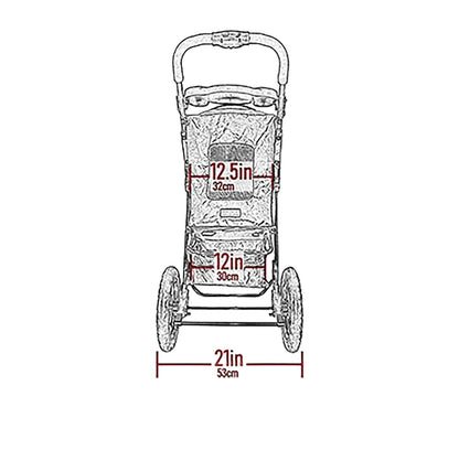 Pet Gear No-Zip Jogger Pet Stroller for Cats/Dogs, Zipperless Entry, Airless Tires, Easy One-Hand Fold, Cup Holder + Storage Basket, Salt- Extra Large