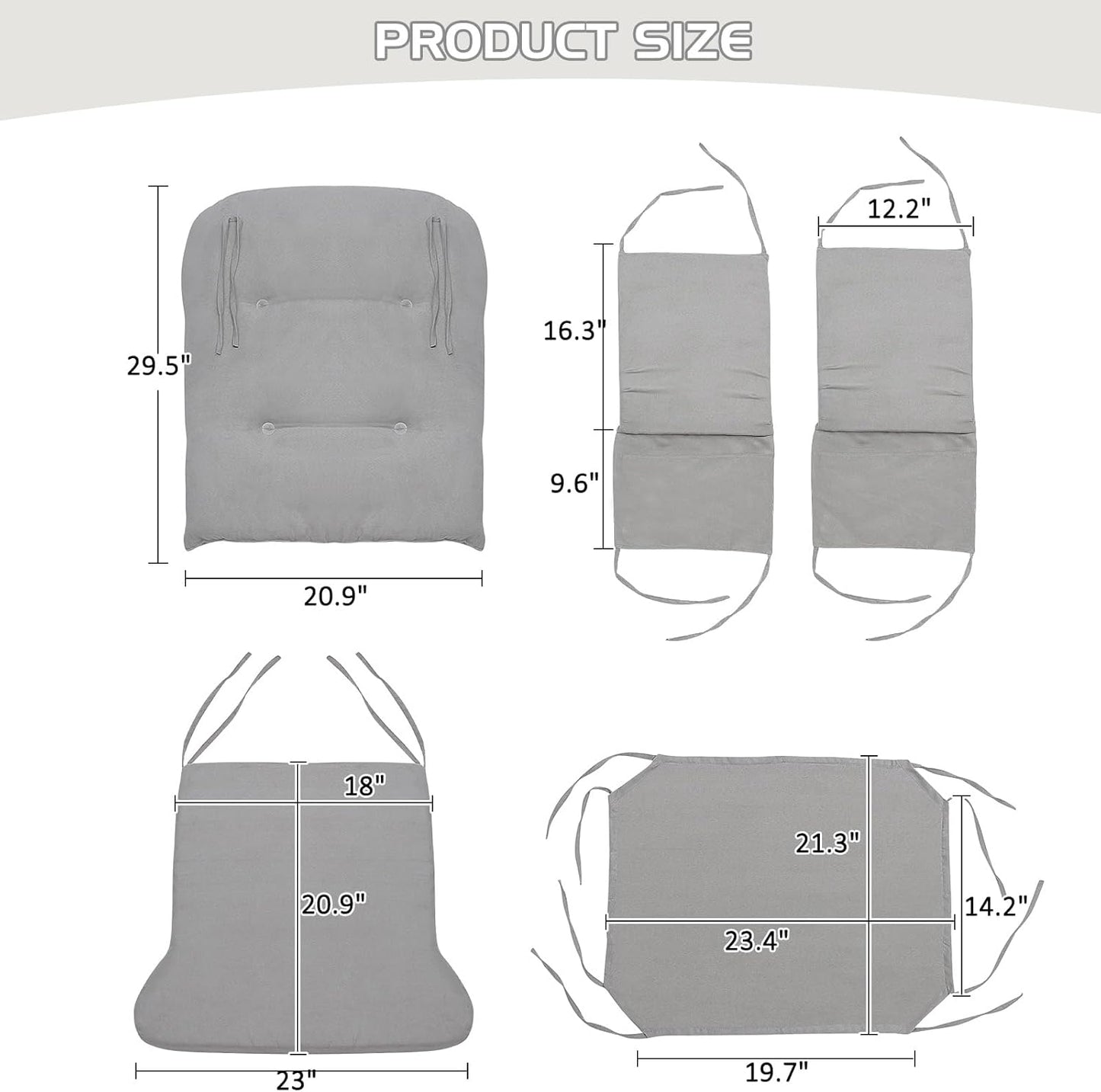 BECHAEO 5PCS Suede Glider Rocker Replacement Cushions with Ottoman Cover Thicken Soft Rocking Chair Cushion Set for Indoor Nursery Glider Rocking Chair, Blue