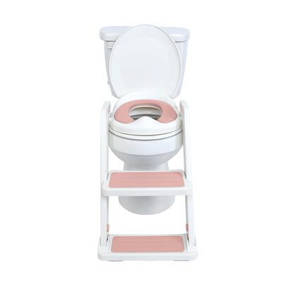 Nuby Step Ladder Toddler Potty Seat for Toilet - All-in-One Kids Potty Training Toilet Seat with Ladder for Toddlers 18+ Months - Pink