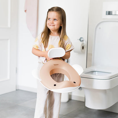 Kindsgut Whale Potty Training Seat for Toddlers – Kids Toilet Seat with Backrest, Non-Slip, Fits Round & Oval Toilet Seats, Designed in Germany, Peach