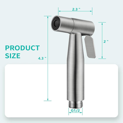 BARROCK 2 Pack Bidet Sprayer Head Only, Stainless Steel Handheld Shattaf Jet Spray for Toilet, Baby Cloth Diaper Sprayer with Adjustable Water Pressure Control, Brushed Nickel