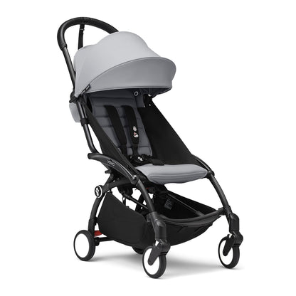 Stokke YOYO3 Stroller from 6 Months - Includes Black Frame, Seat Cushion & Canopy - Folds in & Out in a Flash - Light & Compact - Carry-On Compatible