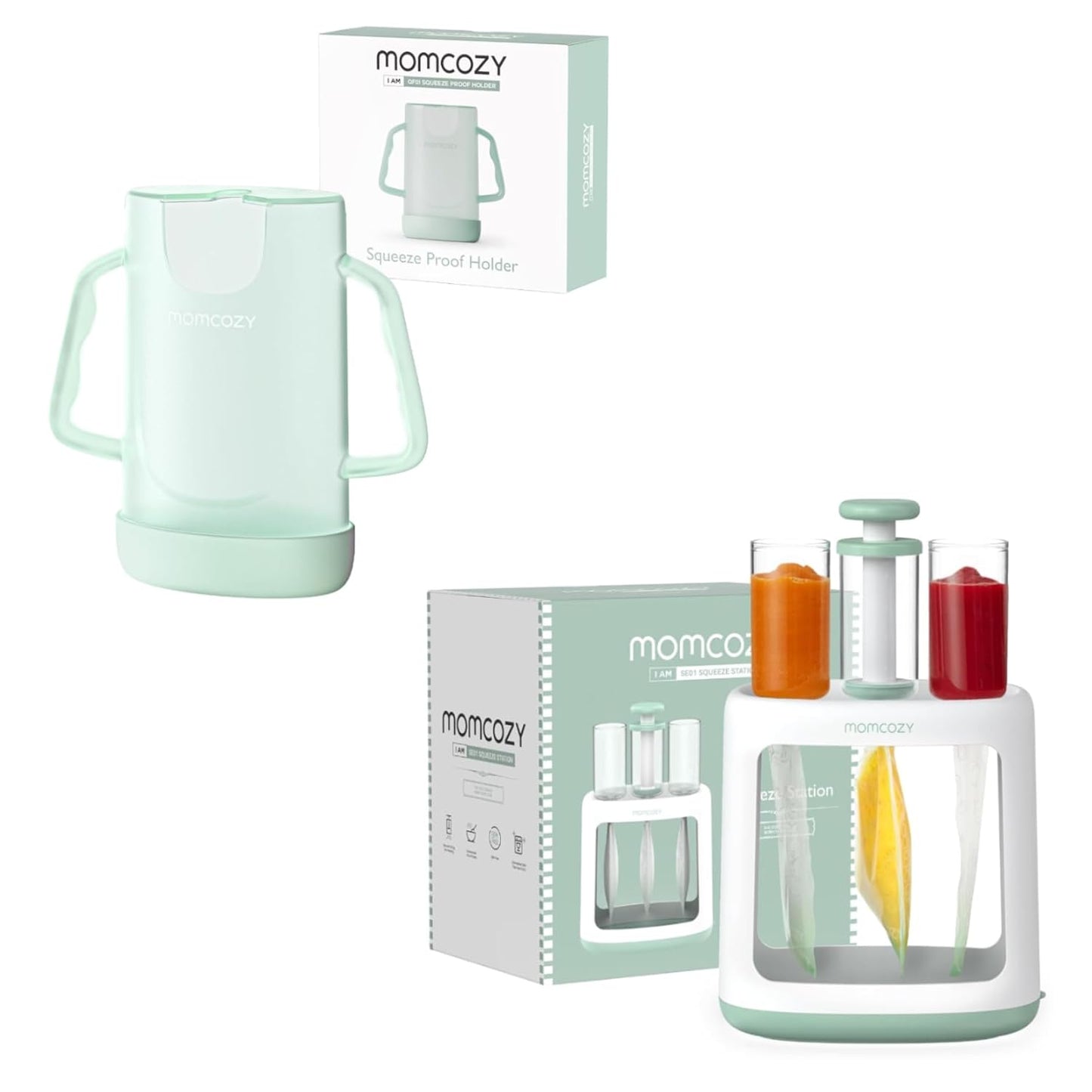 Momcozy Baby Food Maker Essentials Series, Includes the Squeeze Station, Pouch Holder No Squeeze for Easy, Mess-Free Meal Prep