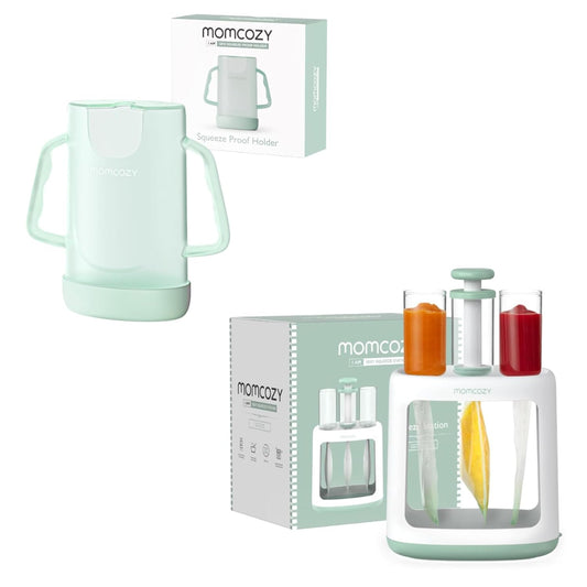Momcozy Baby Food Maker Essentials Series, Includes the Squeeze Station, Pouch Holder No Squeeze for Easy, Mess-Free Meal Prep