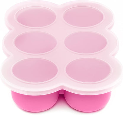 WeeSprout Silicone Freezer Tray with Clip on Lid Perfect Food Storage Container for Homemade Baby Food, Vegetable, Fruit Purees, and Breast Milk (Bright Orange, Ten 1.5 Ounce Sections)
