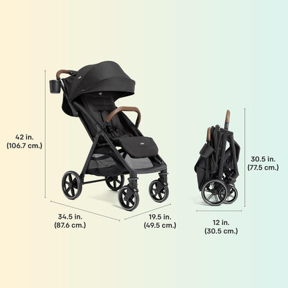 Joie Nutmeg Compact Stroller – Lightweight and Compact Stroller with One-Hand Fold (Evergreen)